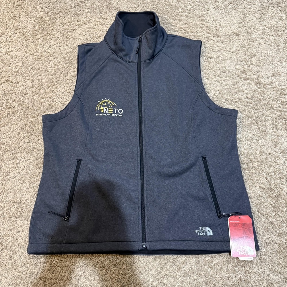 The North Face Vest Womens XXL Gray Ridgewall Soft Shell Full Zip Logo Outdoor